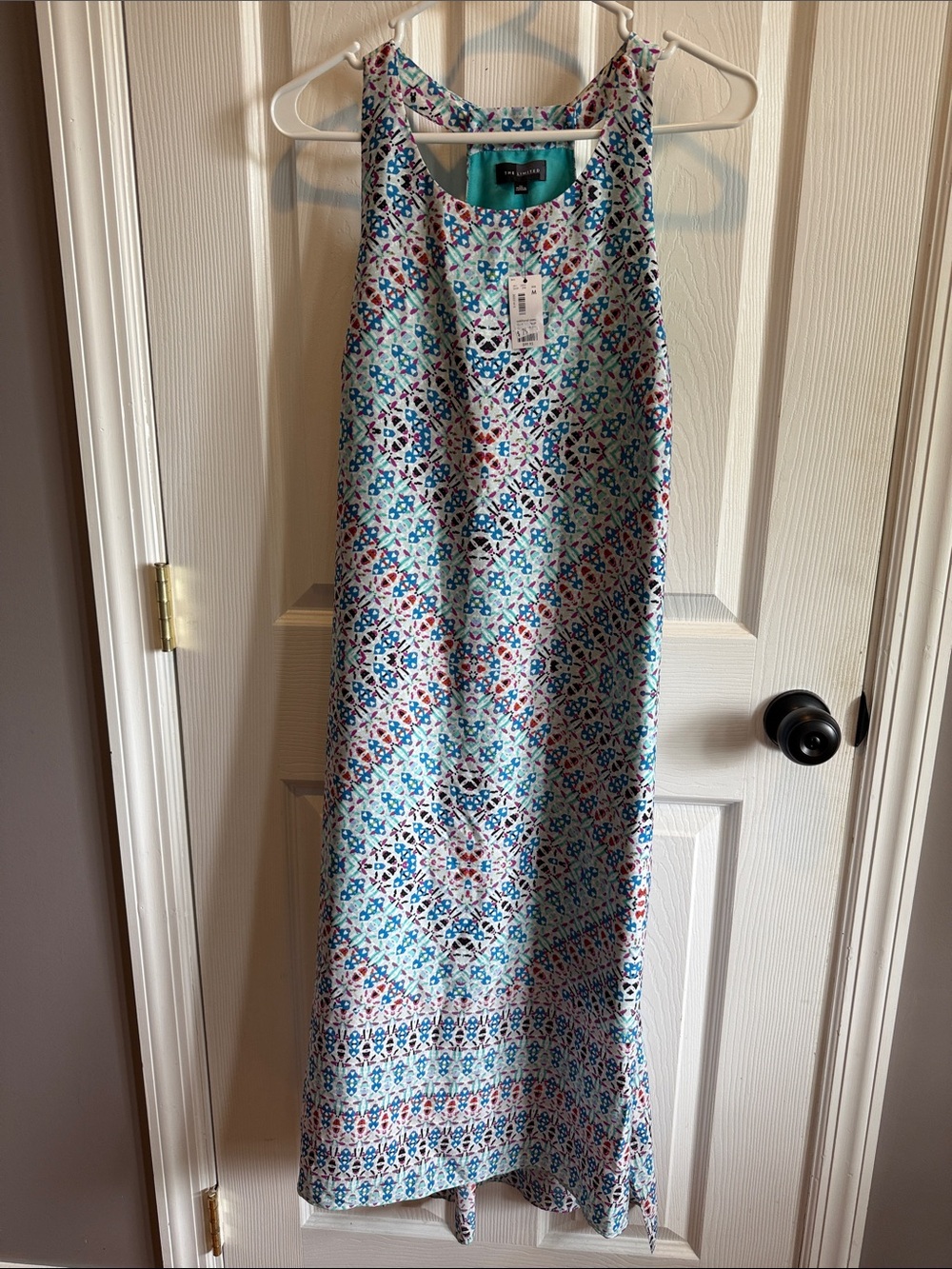 The Limited Sleeveless Mosaic Maxi Dress - Blue & Pink